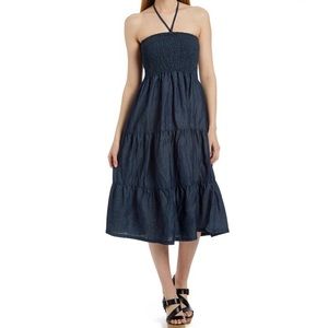 SOLD Dark Indigo Halter Dress, S/M